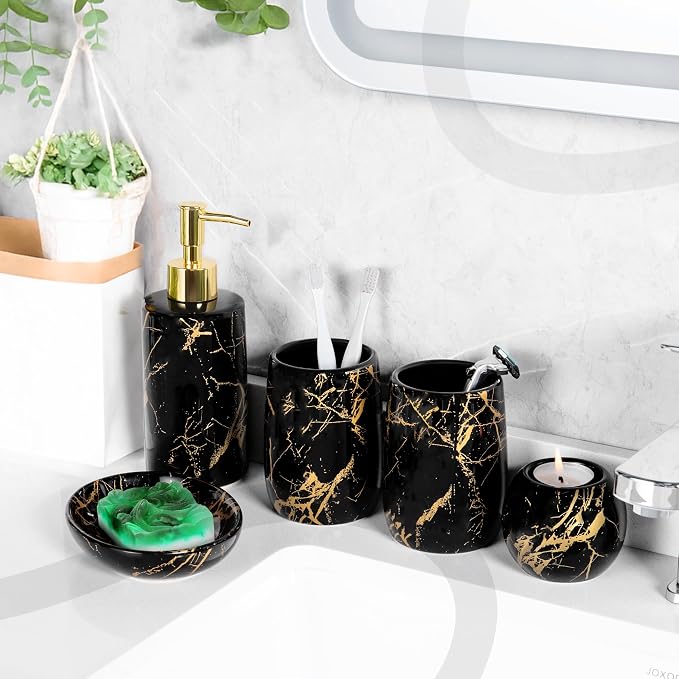 Ceramic Bathroom Accessory Set, 5-Piece Bathroom Accessory Set, Soap Dish - Image 6