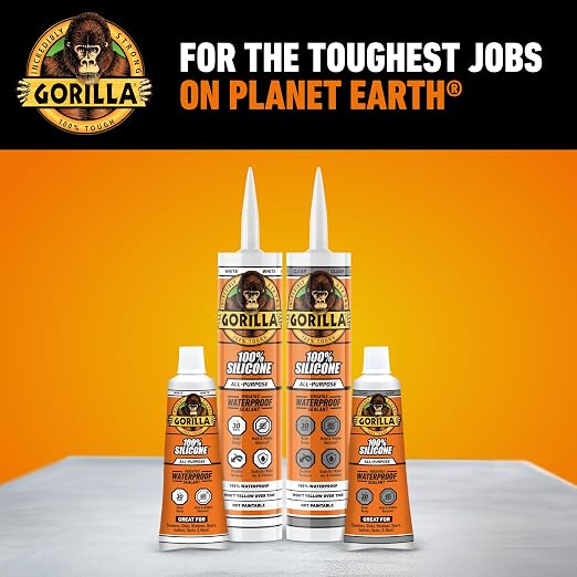 Gorilla Waterproof Caulk & Seal Silicone Sealant, 10oz Cartridge - Image 9