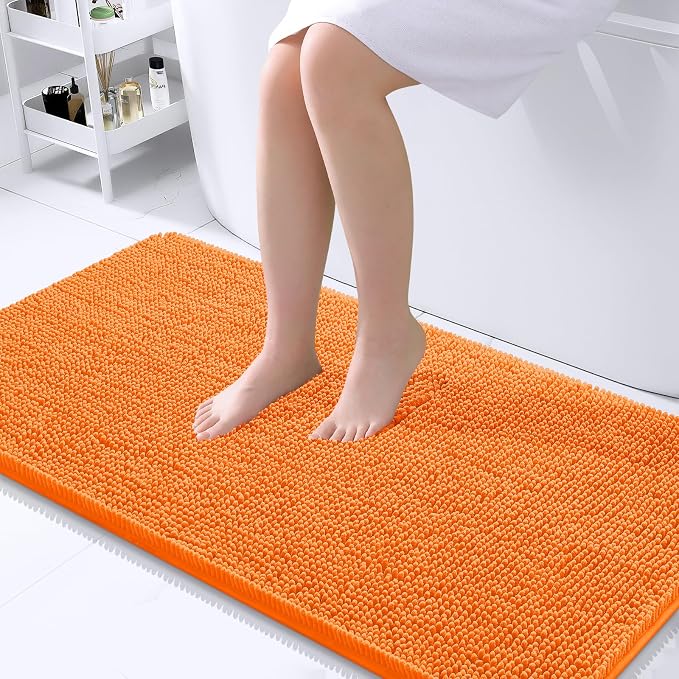 OLANLY Bathroom Rugs 44x24, Extra Soft Absorbent Chenille Bath Rugs, Rubber by OLANLY