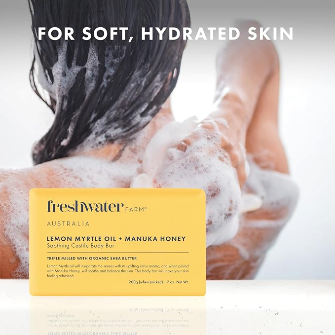 Freshwater Farm Australia Natural Soap Bar- Lemon Myrtle+Manuka Honey- 7 oz x 8 - Image 5