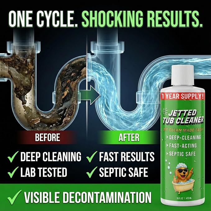 Jetted Tub Cleaner for Whirlpool & Jacuzzi Baths – Deep Jet Line & Pipe Flush - Image 3