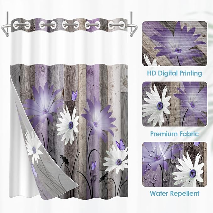 No Hook Rustic Farmhouse Shower Curtain - Image 2