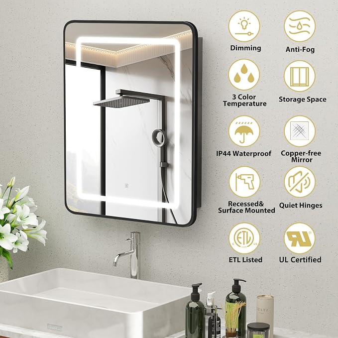 ROOMTEC Lighted Medicine Cabinet - Image 3