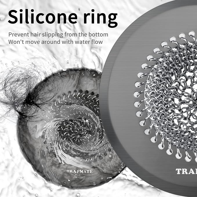 TRAPMATE Shower Hair Drain Catcher, Easy Clean Bathtub Drain Hair Catcher - Image 4
