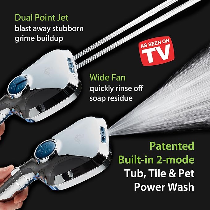 AquaCare 4X High Pressure 10 Spray Mode Filtered Showerhead - Image 3