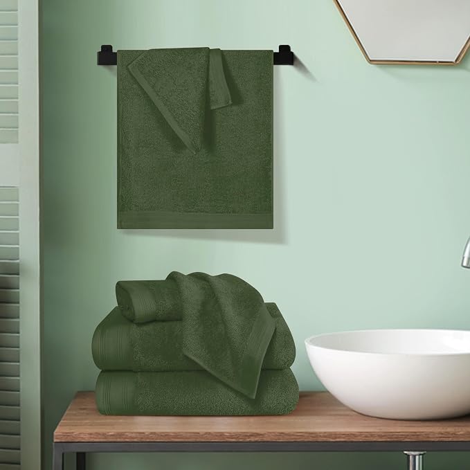 Ultra Soft 6 Pack Cotton Towel Set, Contains 2 Bath Towels 28x55 inch, 2 Hand - Image 4