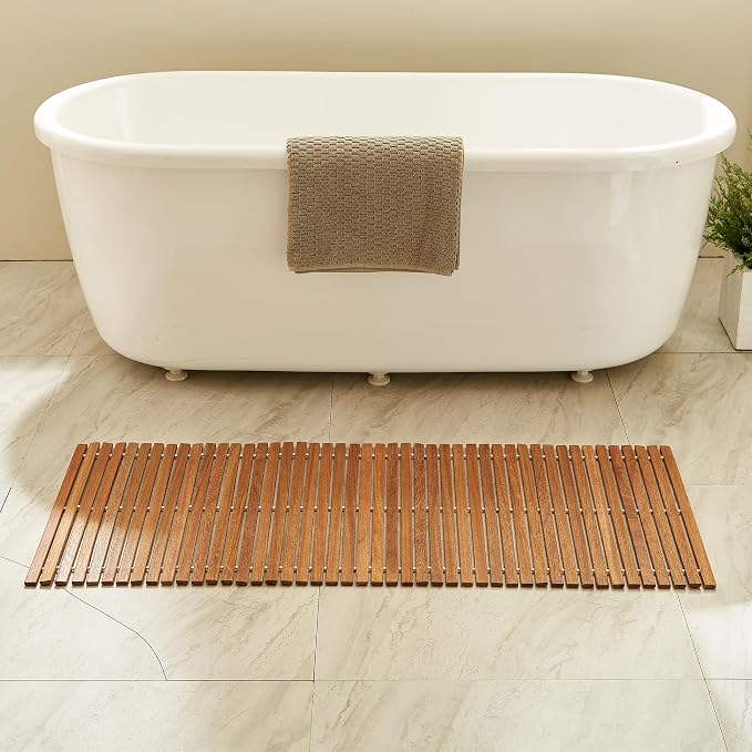 Teak String Shower Mat, Wood Non Slip Bath Mats - Image 6