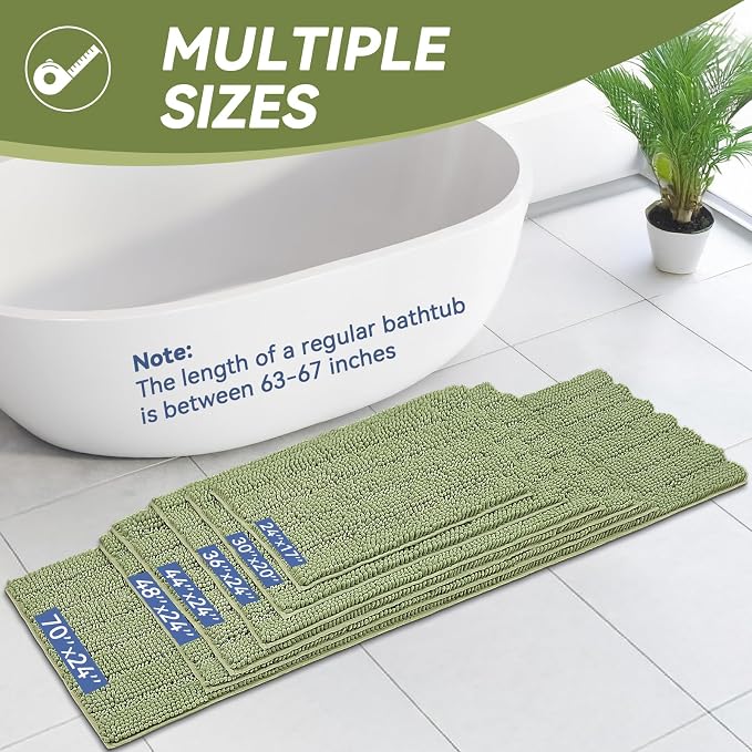 Bcoimo 30"×20" Chenille Bath Mat – Non-Slip - Image 2