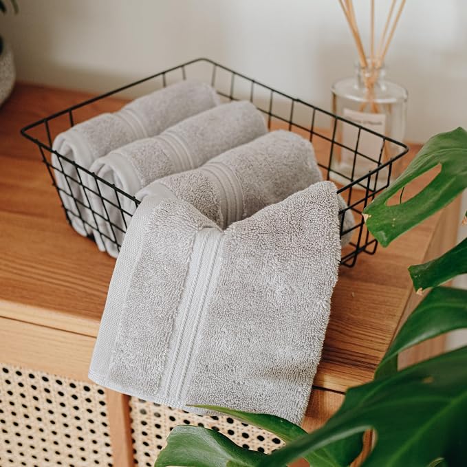 Milara Turkish Super-Plush Wash Cloths Set 4-Piece | Premium 100% Cotton - Image 3