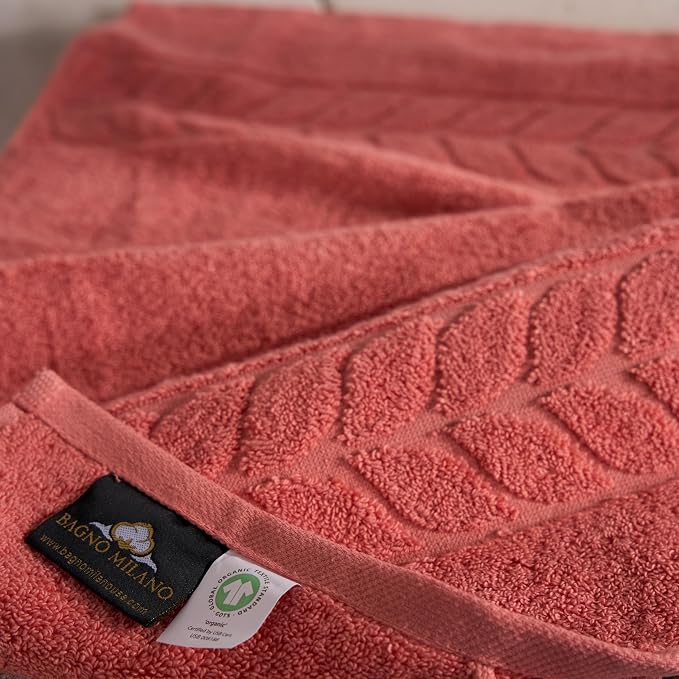BAGNO MILANO Organic Turkish Cotton Bath Towels, Luxury Jacquard Collection - Image 4
