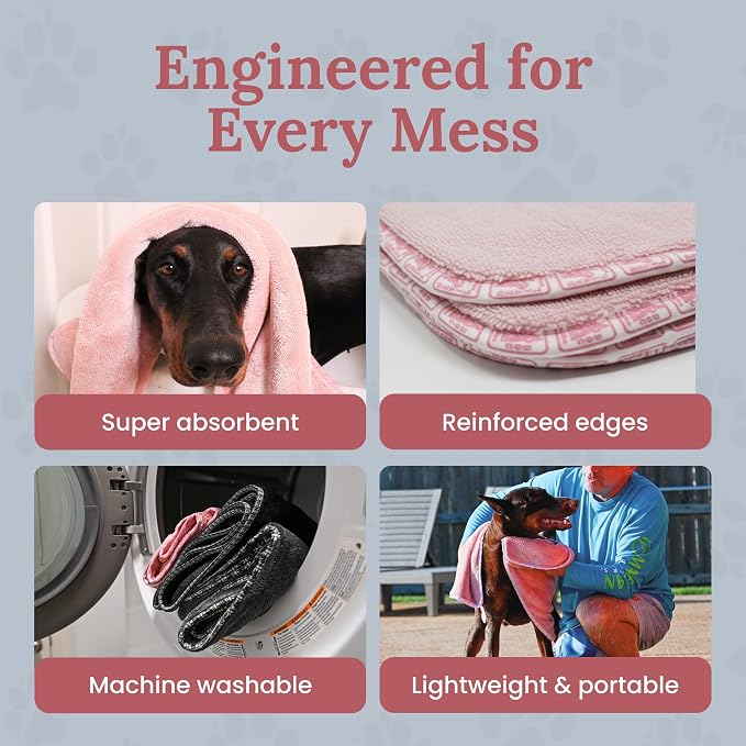 Premium Drying Towel – Large 24x35" Super Absorbent Microfiber Dog Bath Towel – - Image 3