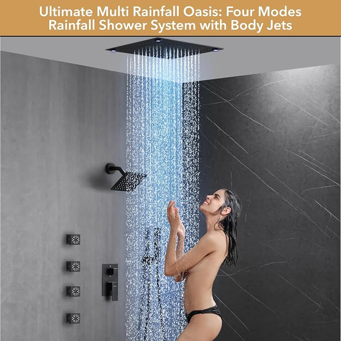 VANFOXLE Shower Faucet Set Matte Black Shower System, Shower Faucet - Image 8