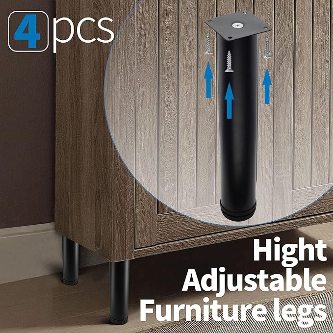 12 Inch Metal Furniture Legs Stainless Steel Adjustable Legs Black Metal Legs - Image 5