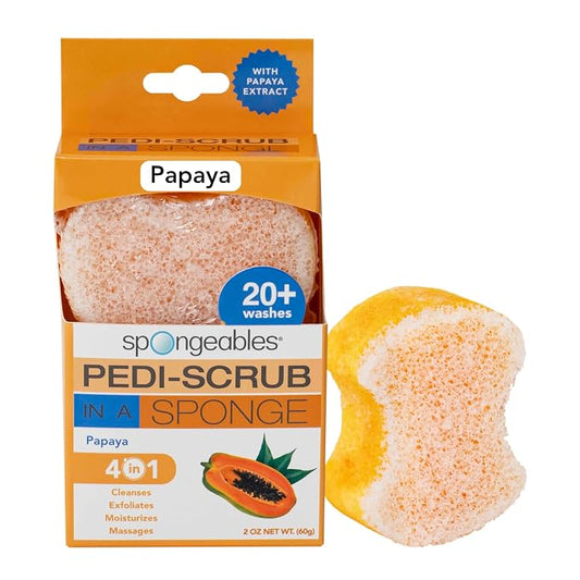 Spongables Pedi Scrub Foot Exfoliating 20+ Wash Sponge by Spongeables