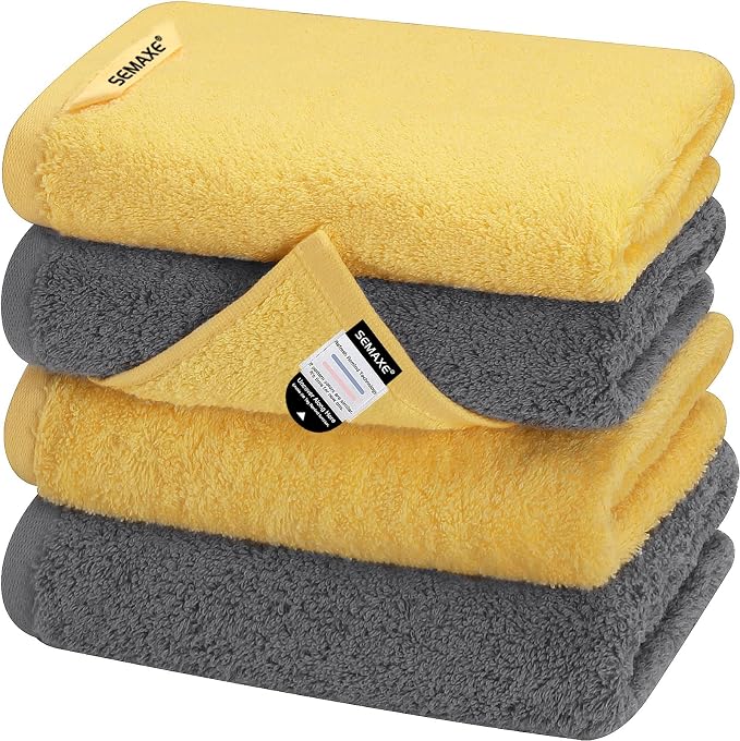 SEMAXE Hand Towels for Bathroom, 100% Cotton Towels by SEMAXE