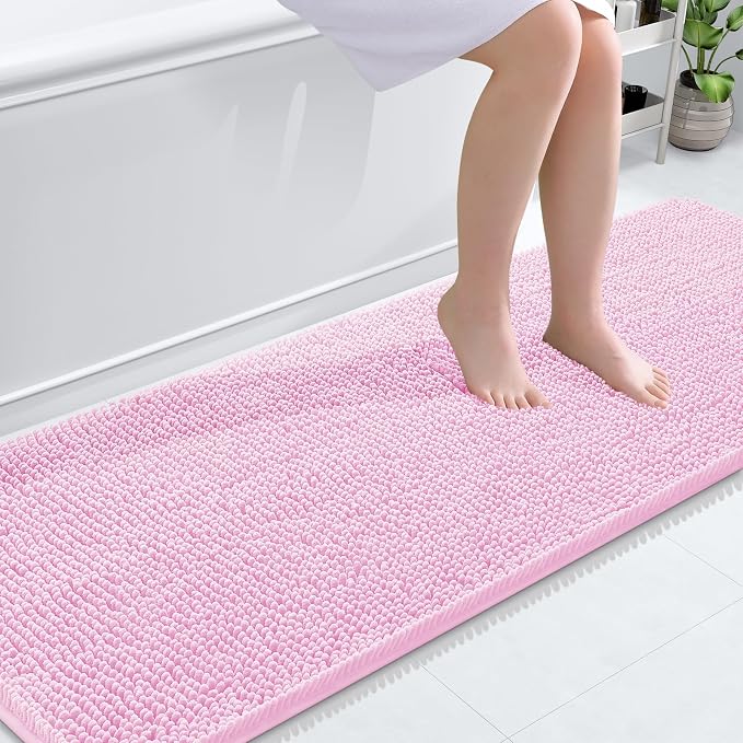 OLANLY Bathroom Rugs 70x24, Extra Soft Absorbent Chenille Bath Rugs, Rubber by OLANLY