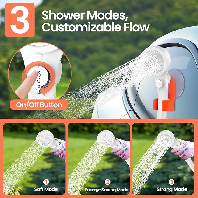 Portable Shower for Camping, 7800mAh Rechargeable Camping Shower - Image 4