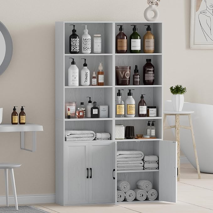 Tall Bathroom Storage Cabinet, Bathroom Floor Cabinet - Image 2