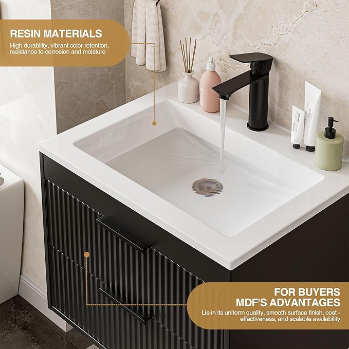 24 Inches Modern MDF Bathroom Vanity - Image 4