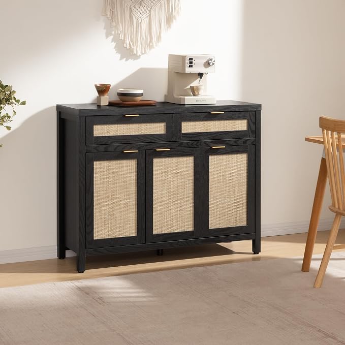 SICOTAS Rattan Sideboard Buffet Cabinet - Image 3