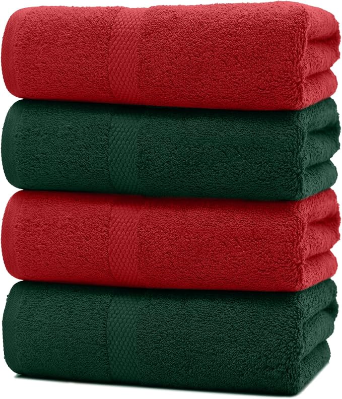 DAN RIVER Christmas Bath Towels Set of 4, 27 x 54 Inches - Image 7