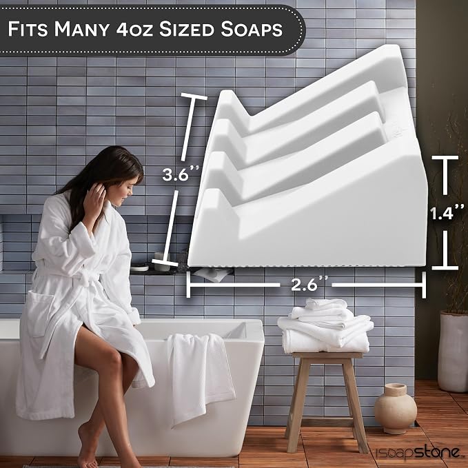 Silicone Soap Dish Self Draining Bar Soap Holder - Image 4