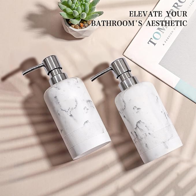 Resin Soap Dispenser Sets, 10.8oz Refillable Liquid Soap Dispensers - Image 6