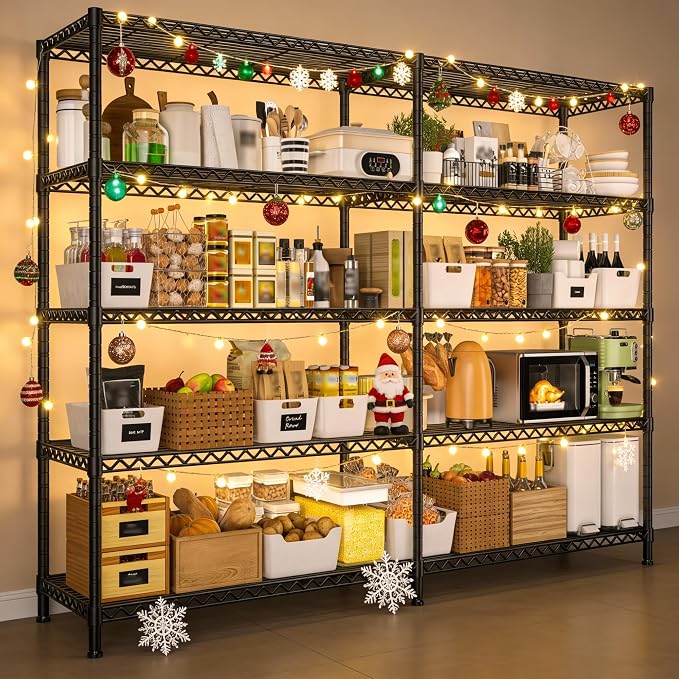 REIBII 73''W Shelf, Storage Shelves Load 1650 LBS Metal Shelving 5-Tier Wire - Image 4