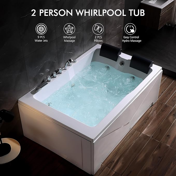 Empava 71" two Person Acrylic Whirlpool Bathtub - Image 2