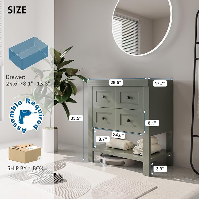 eclife 30" Bathroom Vanity - Image 3