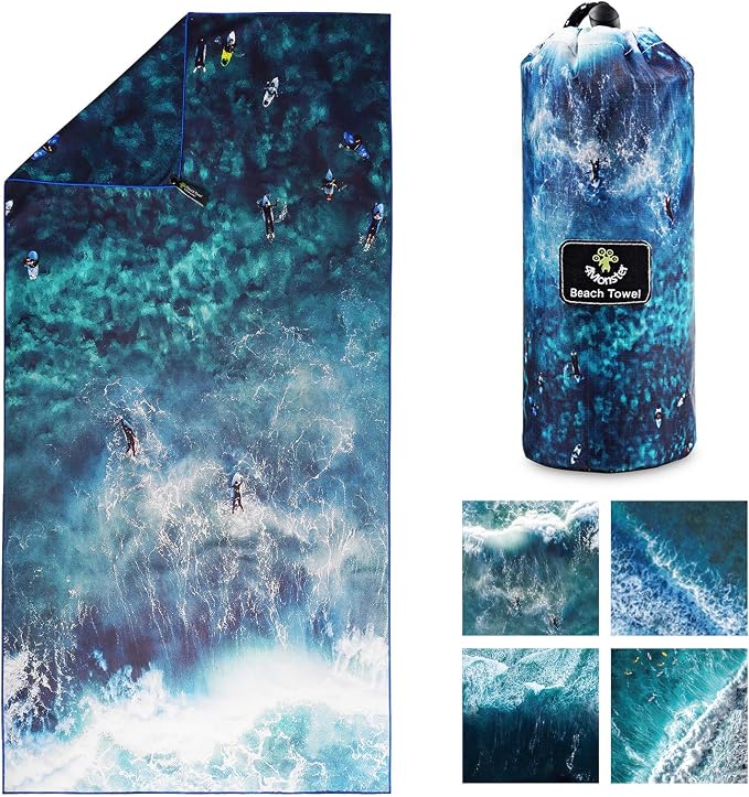 4Monster Microfiber Beach Towel Quick Dry, Super Absorbent Lightweight Travel by 4Monster