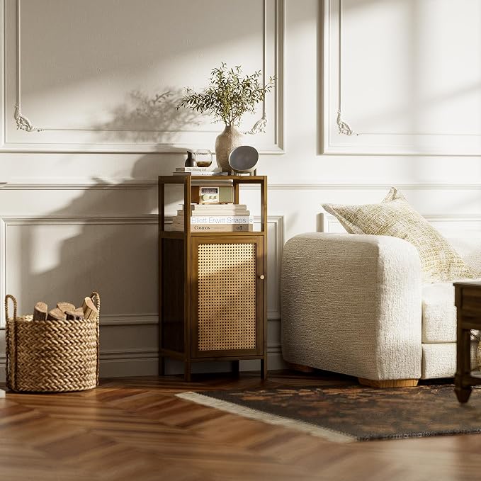 HITNET Rattan Bathroom Floor Cabinet, Bamboo Storage Cupboard - Image 8