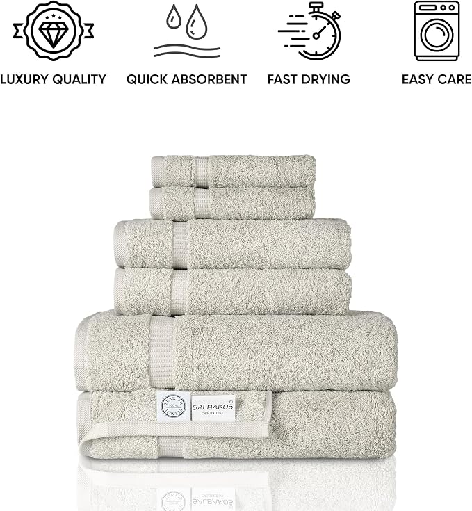 SALBAKOS 100% Turkish Cotton 6-Piece Towel Set | Heirloom Quality Hotel & Spa - Image 5
