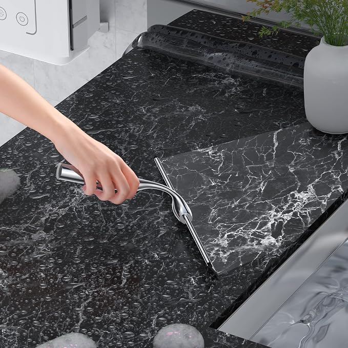 Shower Squeegee Set, Include Shower Door Hook, Adhesive Hook and Spare Silicone - Image 6