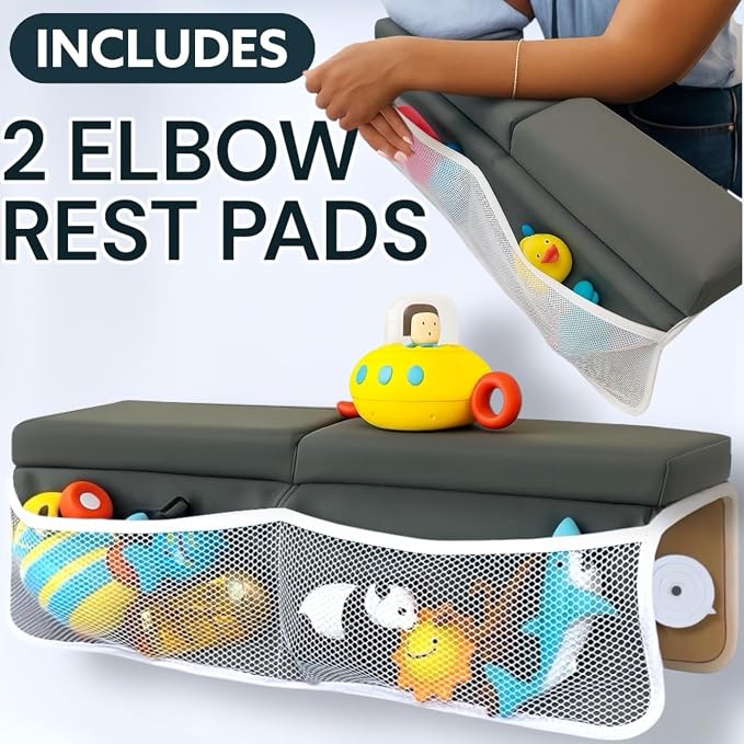 Comfortable Baby Bath Kneeler and Elbow Rest Pad Set, Non-Slip Bathtub Kneeling - Image 3