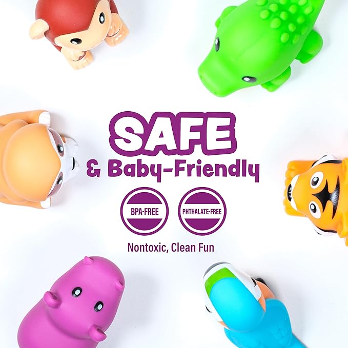 Tub Works® Rainforest™ Mold Free Bath Toys, 6 Pack | Sealed, No Hole Bath Toys - Image 6