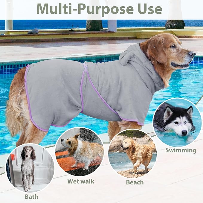 Dog Bathrobe Super Absorbent Towel Robe - Image 5