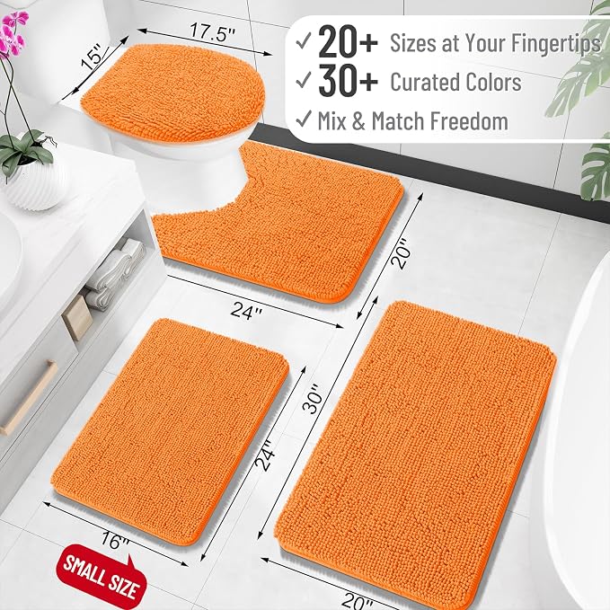OLANLY Bathroom Rugs 30x20, Extra Soft Absorbent Chenille Bath Rugs, Rubber - Image 2