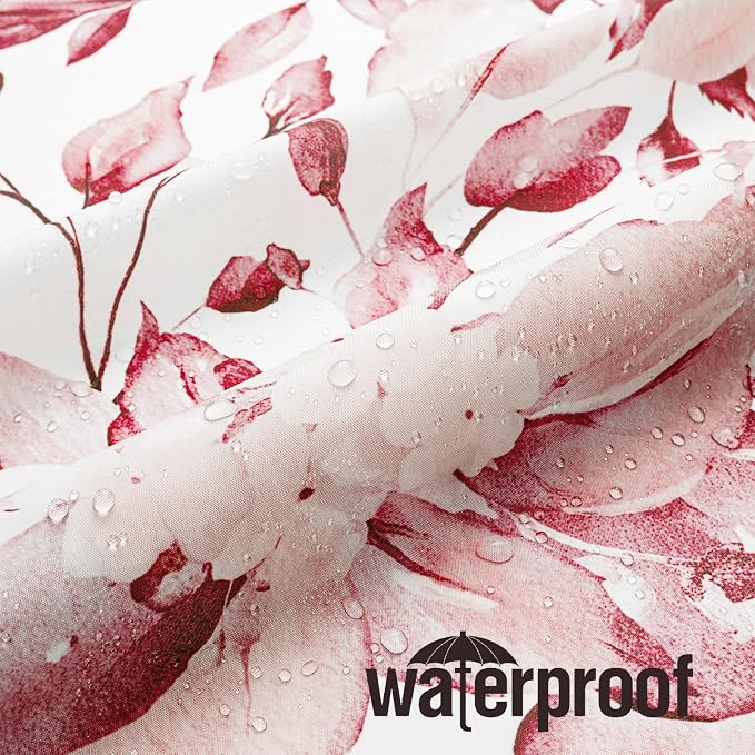 Gibelle Long Shower Curtain 72 x 78, Tall Pink Floral Shower Curtain - Image 3