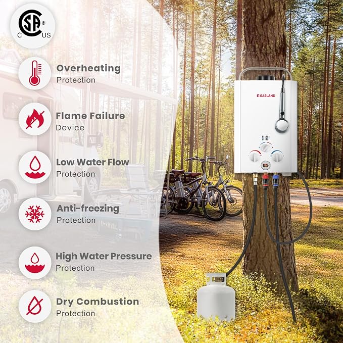 GASLAND BE158 Propane Portable Hot Water Heater | 1.58 GPM, 000 BTU | Outdoor - Image 3