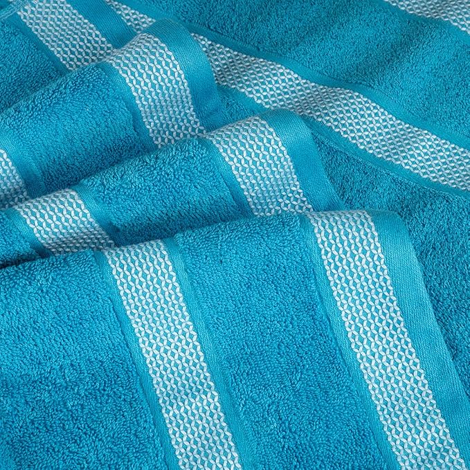 CASA COPENHAGEN Solitaire Mix 6 Pieces Towel Set- Grey Violet + Teal, 600 GSM - Image 9