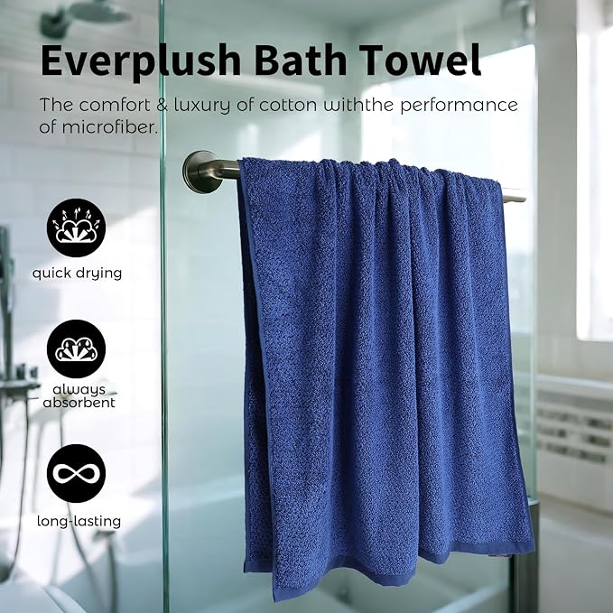 Everplush Diamond Collection Oversized Bath Towel – 1 Pieces, Super Soft & - Image 3