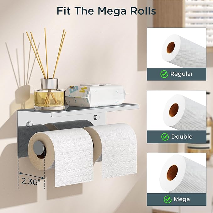 FORIOUS Double Toilet Paper Holder - Image 2
