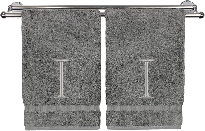 Monogrammed Hand Towel, Personalized Initial Gift, Extra Absorbent 100% Turkish by BareCotton