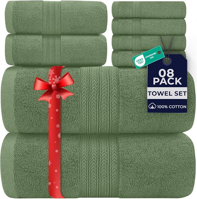 DAN RIVER 8 PC Luxury Bath Towels by DanRiver
