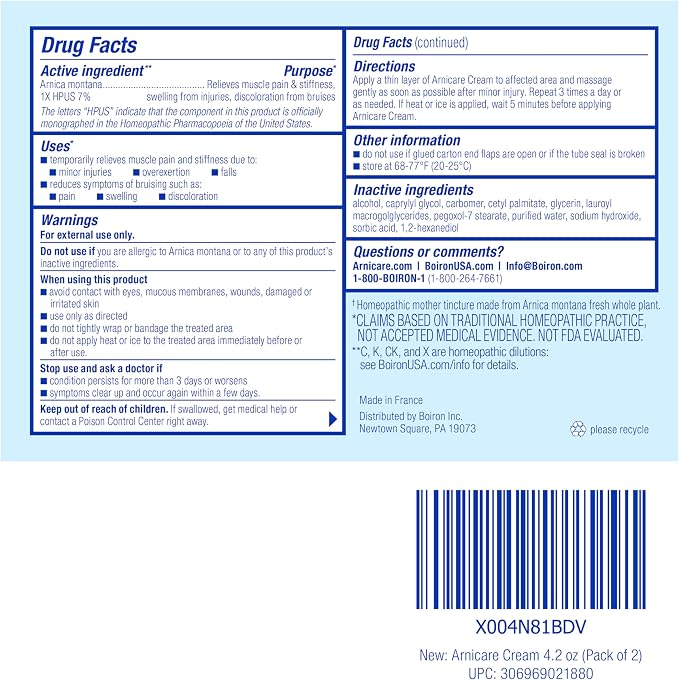 Boiron Arnicare Cream 4.2 oz for Joint Pain, Muscle Pain Relief, and Bruises - Image 7