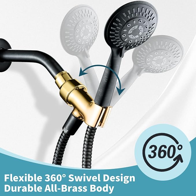BRIGHT SHOWERS All Metal Handheld Shower Head Holder, Adjustable Shower Arm - Image 3