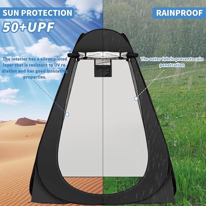 AKOZLIN Portable Pop Up Shower Tent Instant Privacy Dressing Changing Tent - Image 4