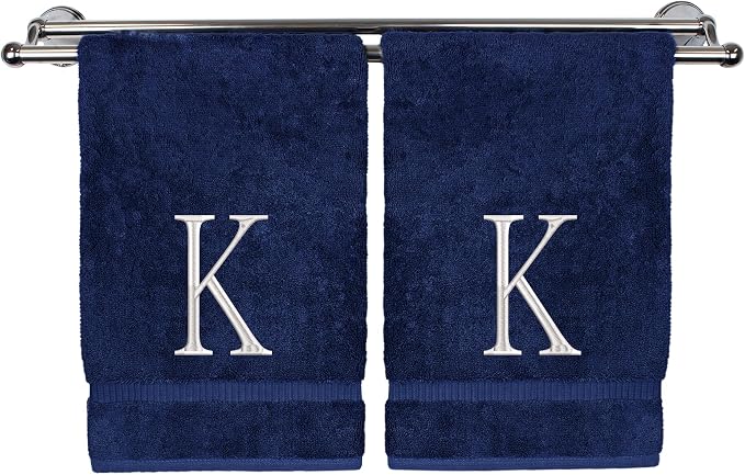Monogrammed Hand Towel, Personalized Initial Gift, Extra Absorbent 100% Turkish by BareCotton