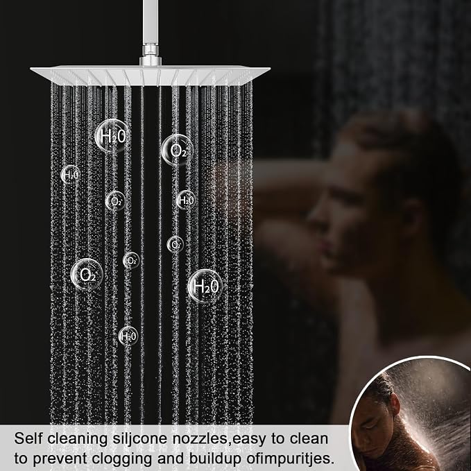 Shower System Chrome Shower Set, Push Button Shower Faucet - Image 2
